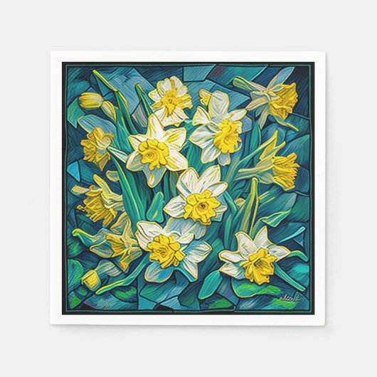 Impressionist Daffodis Serviette (Vorderseite)