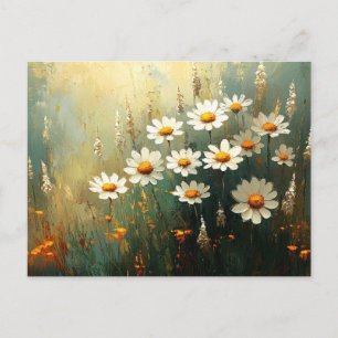 Impressionist Daisy Field Art Postkarte