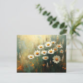 Impressionist Daisy Field Art Postkarte (Stehend Vorderseite)