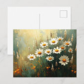 Impressionist Daisy Field Art Postkarte (Vorne/Hinten)