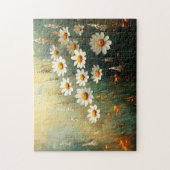 Impressionist Daisy Field Art Puzzle (Vertikal)