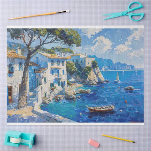 Impressionist Decoupage am Mittelmeer Seidenpapier (Basteln)