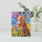 Impressionist Dschungel Giraffe Porträtmalerei Postkarte (Stehend Vorderseite)