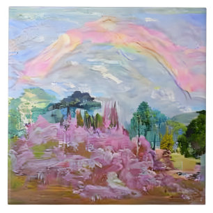 Impressionist Fantasy Landscape Wasserfarbener Reg Fliese