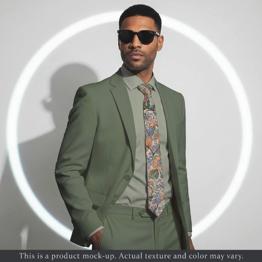 Impressionist Floral Tapestry Necktie Krawatte