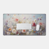 Impressionist florale Kunst - Lebhafte Gartenblume Schreibtischunterlage (Tastatur & Maus)