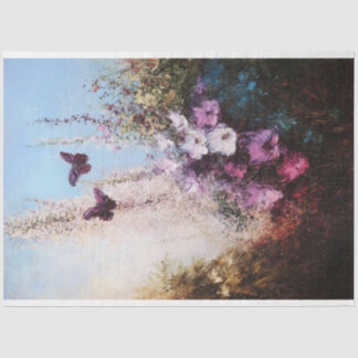 Impressionist Florals und Schmetterlinge Dekoupage Seidenpapier