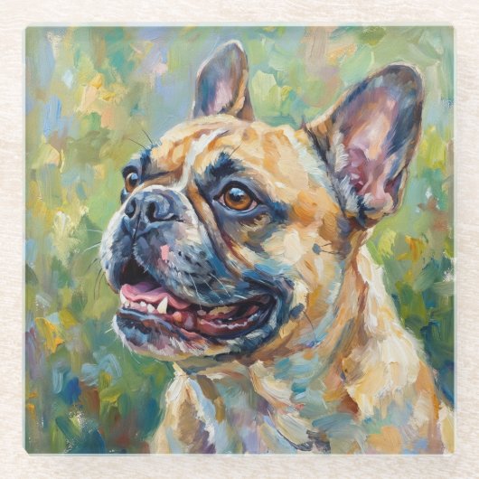 Impressionist French Bulldog Art Coaster Glasuntersetzer (Vorderseite)