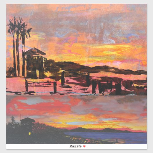 Impressionist, gleiche Ansicht, doheny Morgengraue Aufkleber (Blatt)