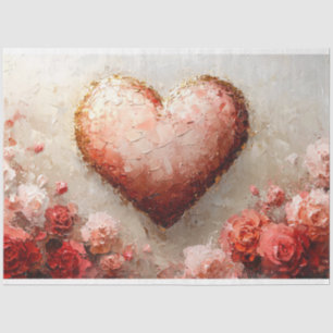 Impressionist Herz und Rose Valentine Decoupage Seidenpapier