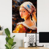 Impressionist Inspiriert Girl mit Perle Poster (Heimbüro)