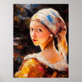 Impressionist Inspiriert Girl mit Perle Poster (Vorne)