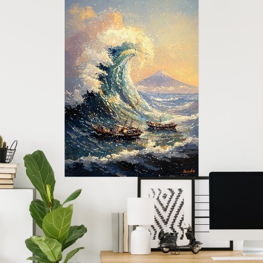 Impressionist Inspiriert Great Wave Poster (Heimbüro)