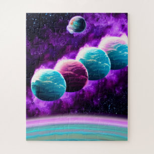 Impressionist kosmischer Phantastischer Lila Unive Puzzle