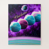 Impressionist kosmischer Phantastischer Lila Unive Puzzle (Vertikal)