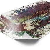 Impressionist Lakeside Bench at Willow Hall Dam Fotodruck (Ecke)