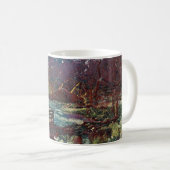 Impressionist Lakeside Bench at Willow Hall Dam Kaffeetasse (VorderseiteRechts)