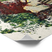 Impressionist Lakeside Bench at Willow Hall Dam Poster (Ecke)