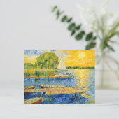 Impressionist Lakeside Pier on the Wannsee with Bo Postkarte (Stehend Vorderseite)