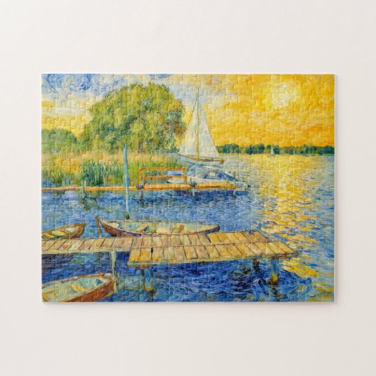 Impressionist Lakeside Pier on the Wannsee with Bo Puzzle (Horizontal)