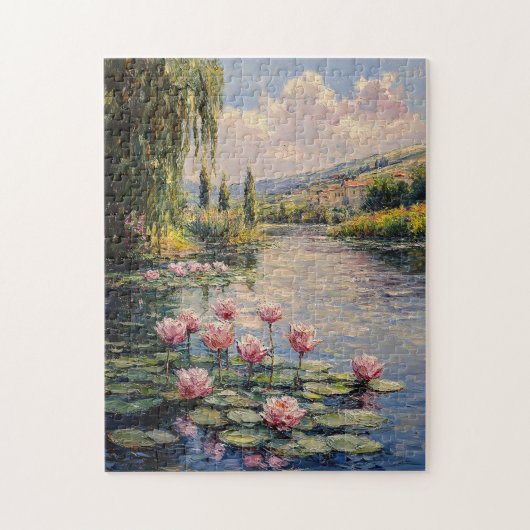 Impressionist Lily Pads Willow Tree Puzzle (Vertikal)