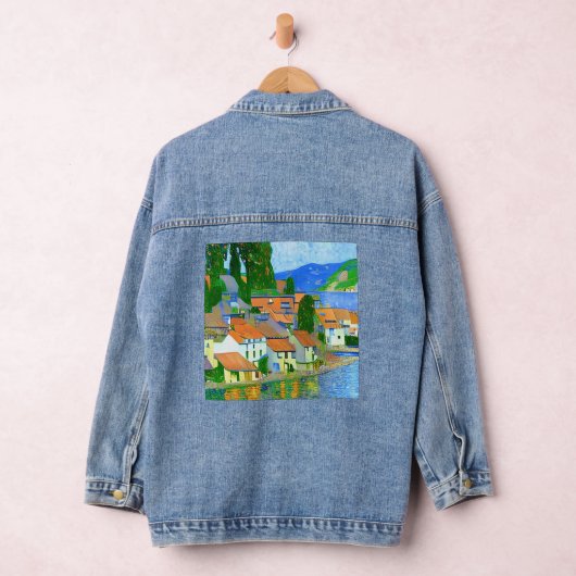 Impressionist Mediterranean Village by the Sea Jeansjacke (Hangar)