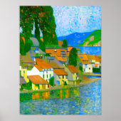 Impressionist  Mediterranean Village by the Sea  Poster (Vorne)