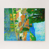 Impressionist  Mediterranean Village by the Sea  Puzzle (Horizontal)