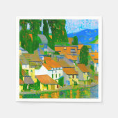 Impressionist Mediterranean Village by the Sea Serviette (Vorderseite)