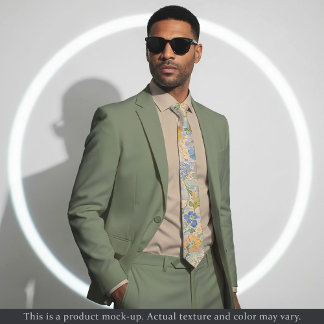 Impressionist Pastel Floral Necktie Krawatte