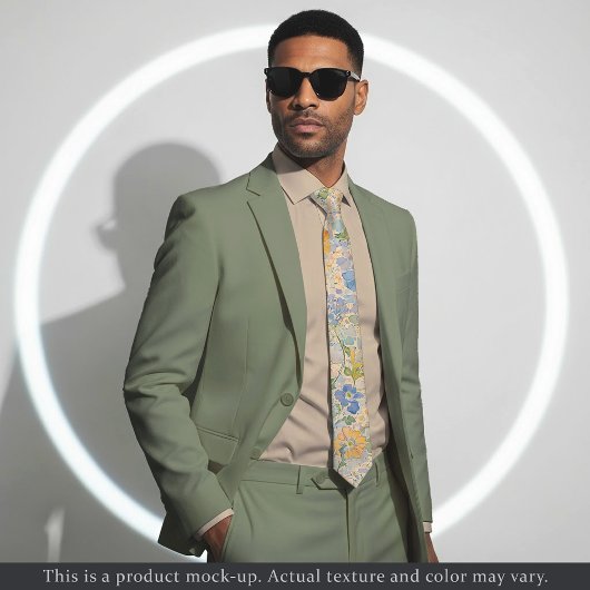 Impressionist Pastel Floral Necktie Krawatte