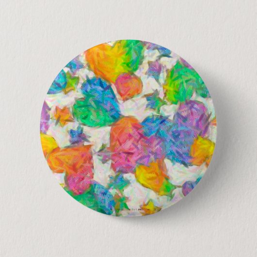 Impressionist Pastel Valentine Hearts Button (Vorderseite)