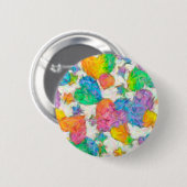 Impressionist Pastel Valentine Hearts Button (Vorne & Hinten)