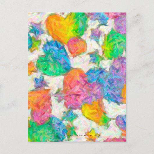 Impressionist Pastel Valentine Hearts Feiertagspostkarte (Vorderseite)