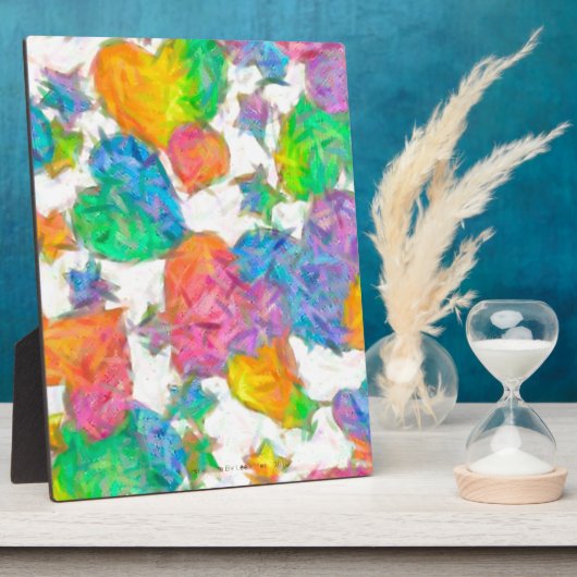 Impressionist Pastel Valentine Hearts Fotoplatte (Seite)