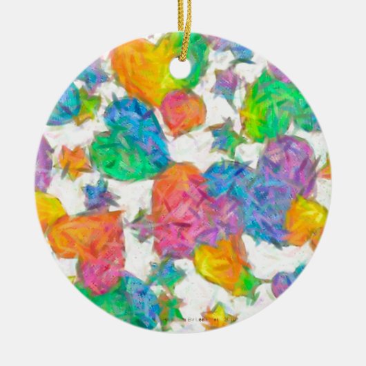 Impressionist Pastel Valentine Hearts Keramik Ornament (Vorne)