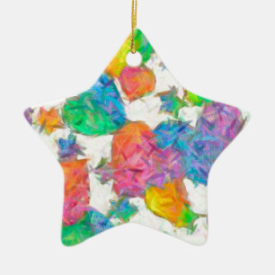 Impressionist Pastel Valentine Hearts Keramikornament