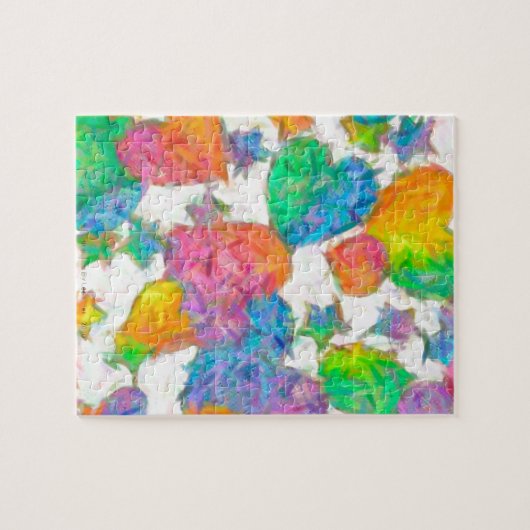 Impressionist Pastel Valentine Hearts Puzzle (Horizontal)