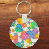Impressionist Pastel Valentine Hearts Schlüsselanhänger (Vorderseite)
