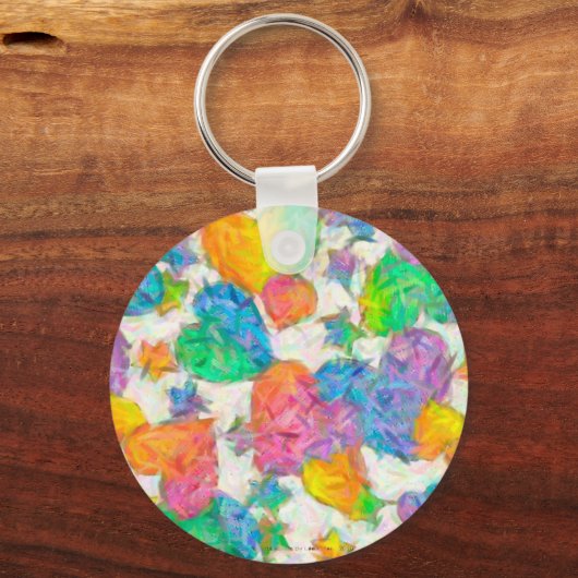 Impressionist Pastel Valentine Hearts Schlüsselanhänger (Vorderseite)