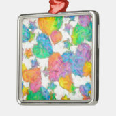 Impressionist Pastel Valentine Hearts Silbernes Ornament (Links)