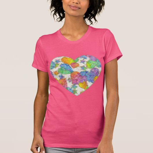 Impressionist Pastel Valentine Hearts T-Shirt (Vorderseite)