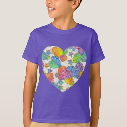 Impressionist Pastel Valentine Hearts T-Shirt (Vorderseite)