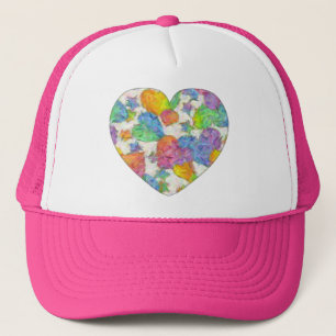 Impressionist Pastel Valentine Hearts Truckerkappe