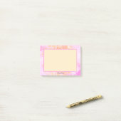 Impressionist Pink Rose Individuelle Name Post-it Klebezettel (Auf Schreibtisch)
