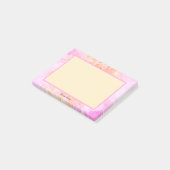 Impressionist Pink Rose Individuelle Name Post-it Klebezettel (angewinkelt)