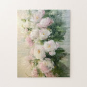 Impressionist Pink Roses Malerei Puzzle (Vertikal)