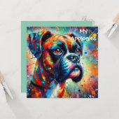 Impressionist Pop Art Boxer Birthday Dawg Karte (Vorderseite/Rückseite Beispiel)