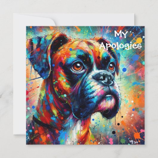Impressionist Pop Art Boxer Birthday Dawg Karte (Vorderseite)