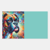 Impressionist Pop Art Boxer Dog Organisation Rechteckiger Aufkleber (Vorderseite)